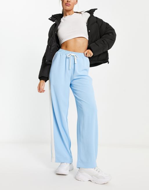 ASOS DESIGN - Pantaloni blu con pannello a contrasto, 4 di 4