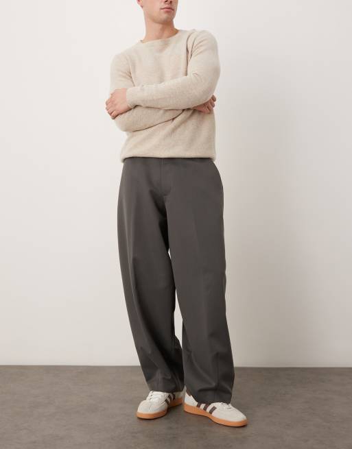ASOS DESIGN - Pantaloni bombati ampi sartoriali antracite, 2 di 5
