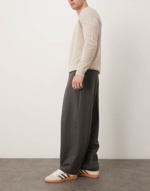 ASOS DESIGN - Pantaloni bombati ampi sartoriali antracite, 3 di 5