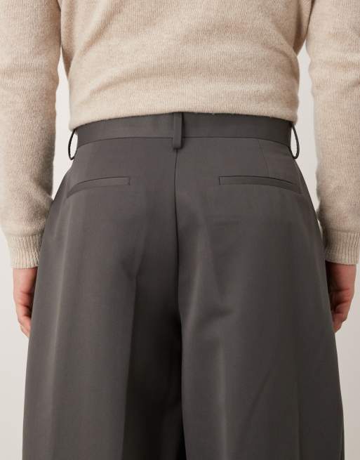 ASOS DESIGN - Pantaloni bombati ampi sartoriali antracite, 5 di 5