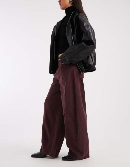 ASOS DESIGN - Pantaloni bombati color prugna effetto slavato, 3 di 5