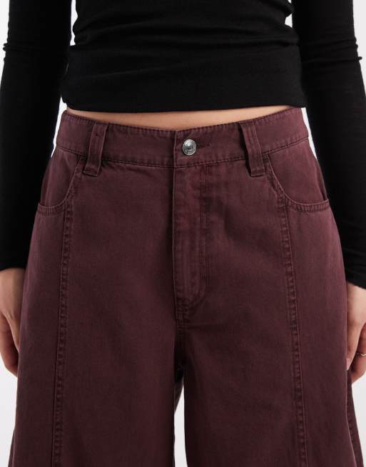 ASOS DESIGN - Pantaloni bombati color prugna effetto slavato, 5 di 5