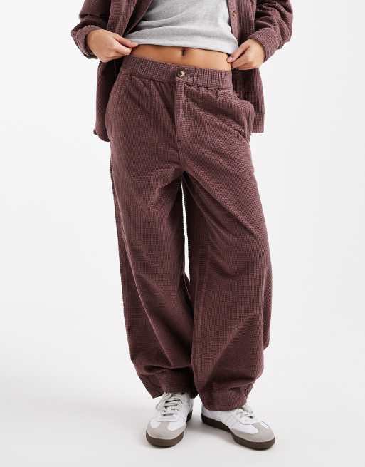 ASOS DESIGN - Pantaloni bombati in tessuto a coste malva effetto bolle , 3 di 4