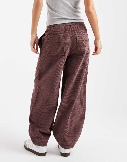 ASOS DESIGN - Pantaloni bombati in tessuto a coste malva effetto bolle , 4 di 4