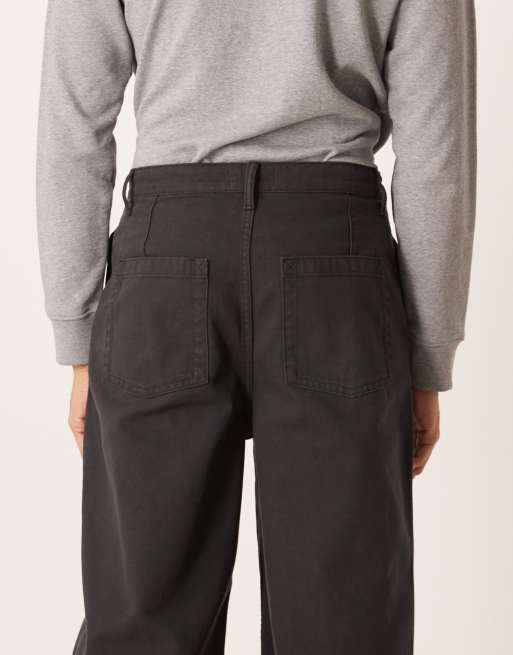 ASOS DESIGN - Pantaloni bombati neri con pieghe, 5 di 5