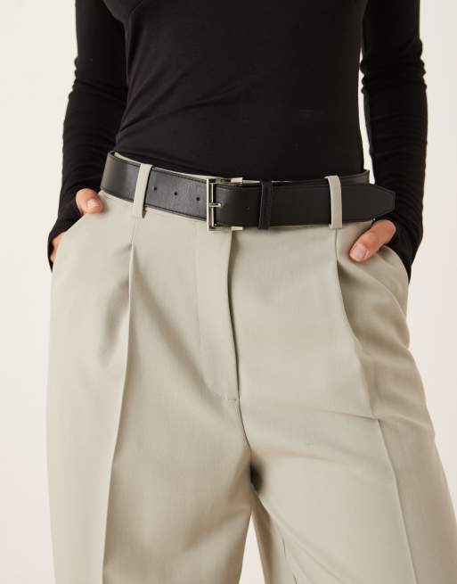 ASOS DESIGN - Pantaloni bombati sartoriali verde salvia con pieghe laterali, 4 di 5
