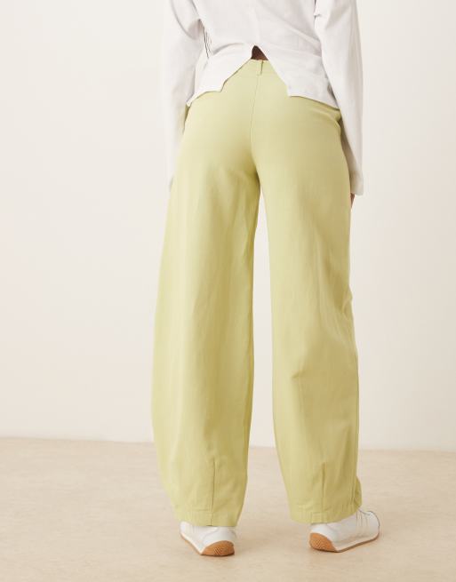 ASOS DESIGN - Pantaloni bombati verde salvia in misto lino in coordinato, 4 di 5