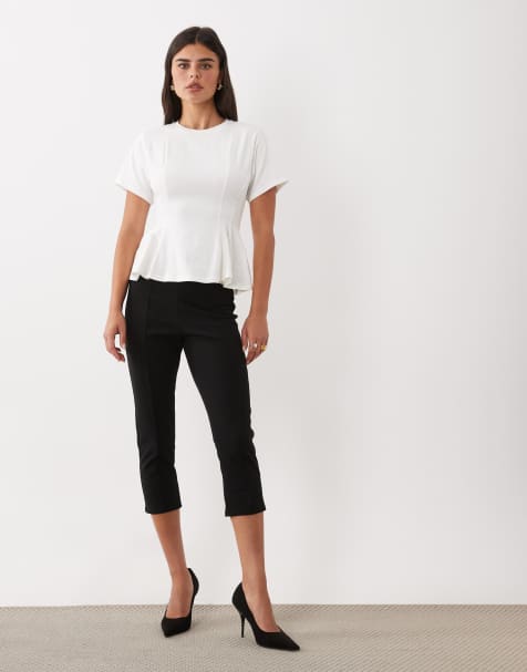 ASOS DESIGN pantaloni capri longline modellanti neri - view 1