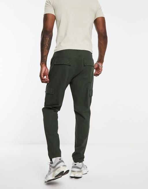 ASOS DESIGN - Pantaloni cargo affusolati kaki, 2 di 4