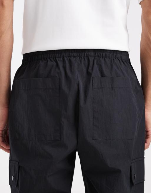 ASOS DESIGN - Pantaloni cargo affusolati neri, 4 di 6