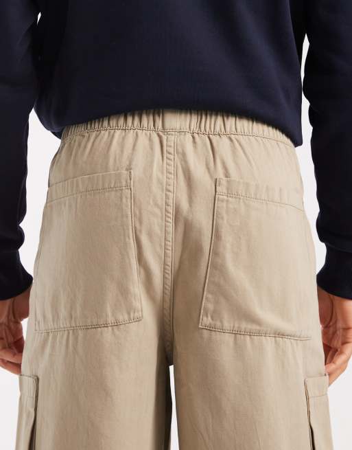 ASOS DESIGN - Pantaloni cargo beige ampi, 4 di 5