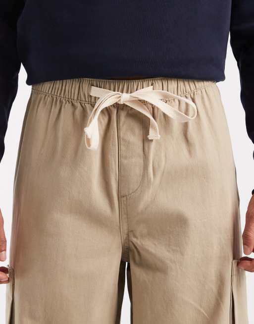 ASOS DESIGN - Pantaloni cargo beige ampi, 5 di 5