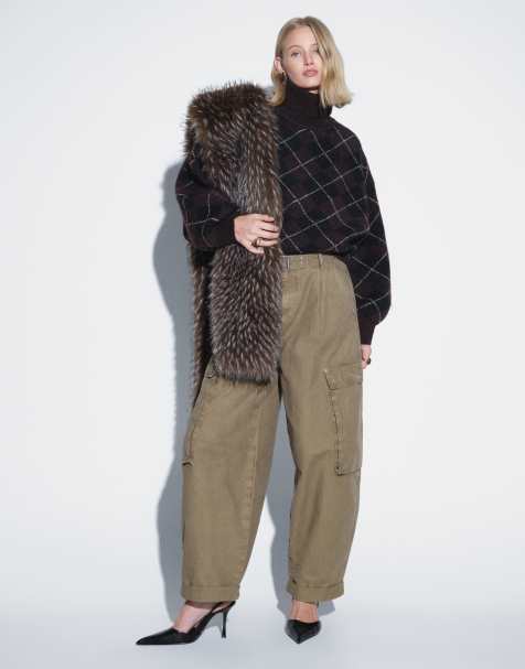 ASOS DESIGN pantaloni cargo con cintura ad occhielli in khaki - view 1