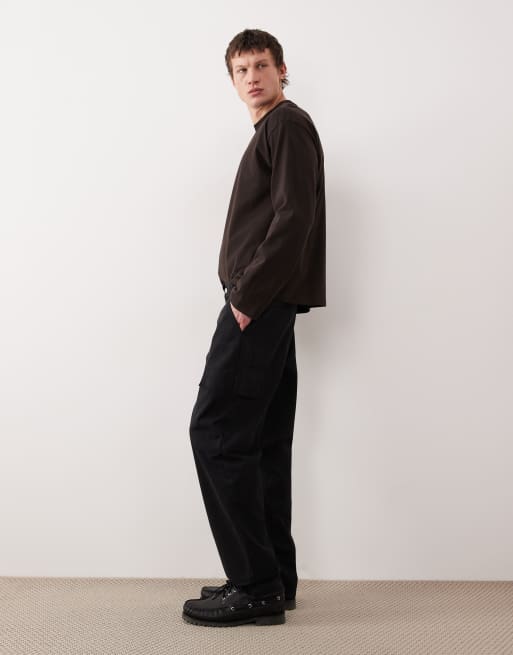 ASOS DESIGN - Pantaloni cargo dritti neri, 3 di 5
