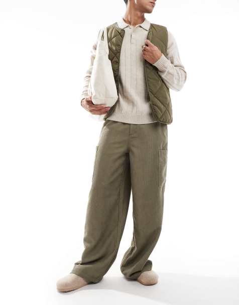 ASOS DESIGN - Pantaloni cargo extra ampi in velluto a coste lavaggio verde - view 1