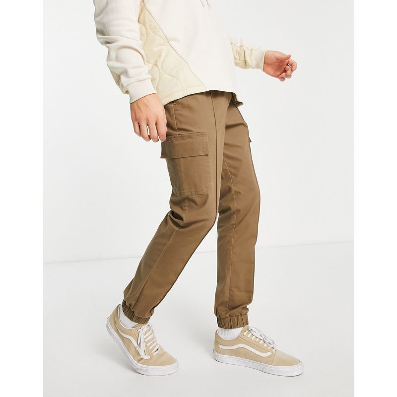 Pantaloni e chino jZk1R DESIGN - Pantaloni cargo skinny marroni