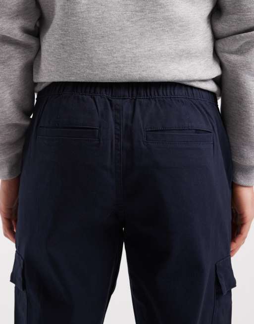 ASOS DESIGN - Pantaloni cargo slim color blu navy, 4 di 5