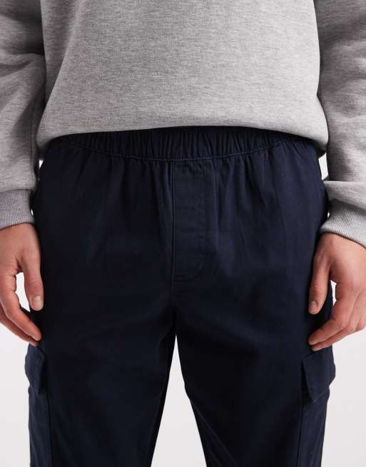 ASOS DESIGN - Pantaloni cargo slim color blu navy, 5 di 5