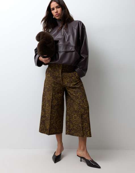 ASOS DESIGN pantaloni culotte jacquard floreali tapestry - view 1