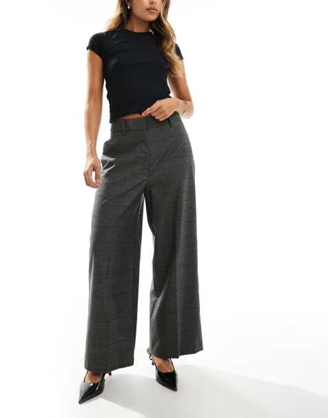 ASOS DESIGN - Pantaloni culotte sartoriali grigi a quadri - view 1