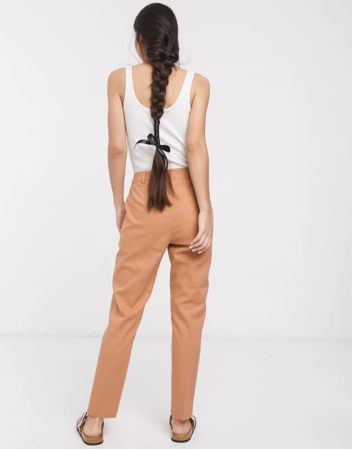 ASOS DESIGN - Pantaloni da abito a sigaretta in lino, 2 di 4