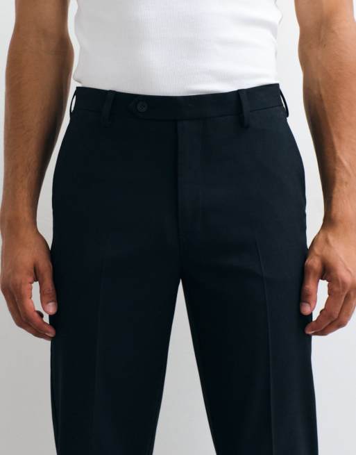 ASOS DESIGN - Pantaloni da abito affusolati color blu navy, 4 di 5