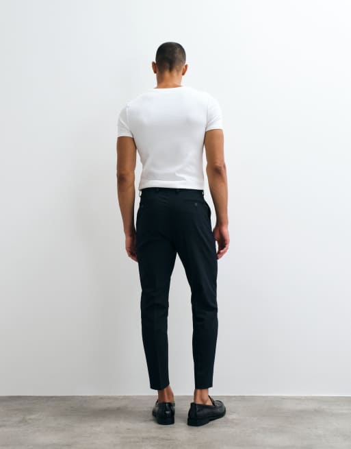 ASOS DESIGN - Pantaloni da abito affusolati color blu navy, 5 di 5