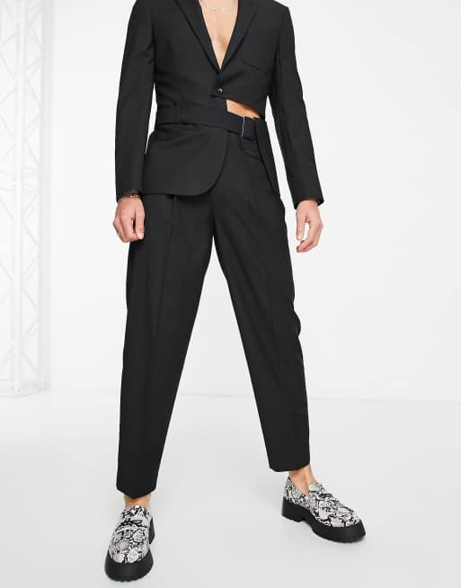 ASOS DESIGN - Pantaloni da abito affusolati, colore nero