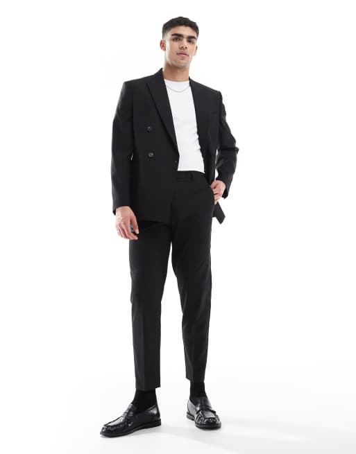 ASOS DESIGN - Pantaloni da abito affusolati, colore nero