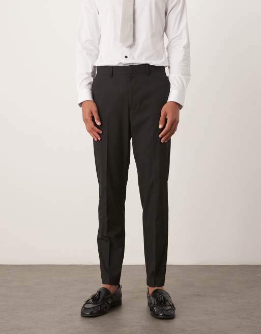 ASOS DESIGN - Pantaloni da abito affusolati, colore nero