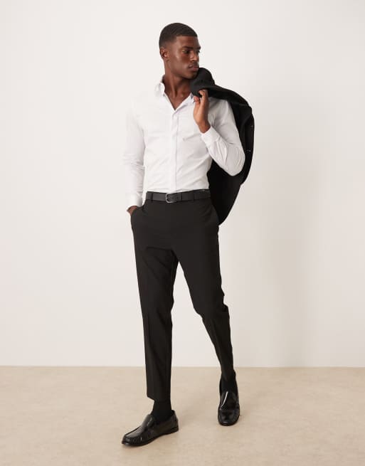 ASOS DESIGN - Pantaloni da abito affusolati, colore nero