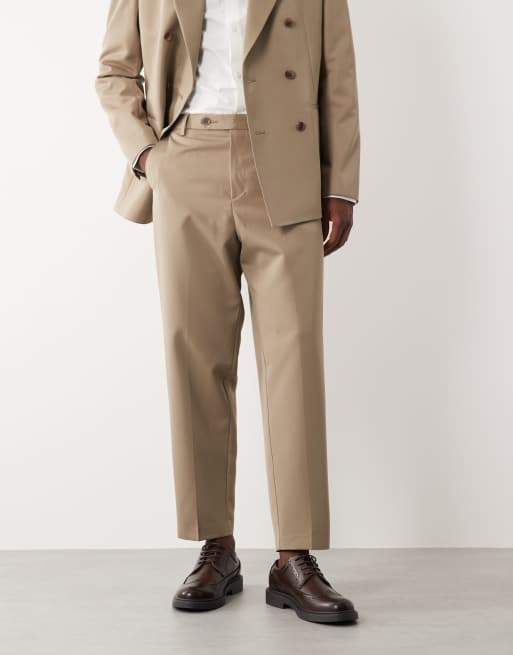 ASOS DESIGN - Pantaloni da abito affusolati comodi beige, 2 di 5