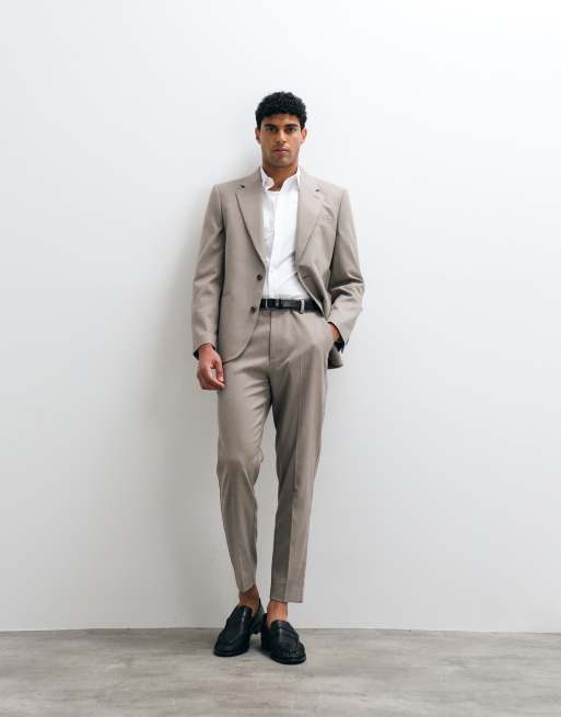 ASOS DESIGN - Abito slim grigio microtesturizzato, 2 di 3