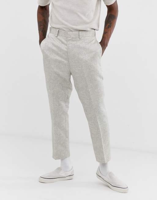 ASOS DESIGN - Abito doppiopetto scquadrato in jacquard argento, 3 di 3