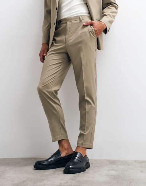 ASOS DESIGN - Abito affusolato kaki gessato, 3 di 3