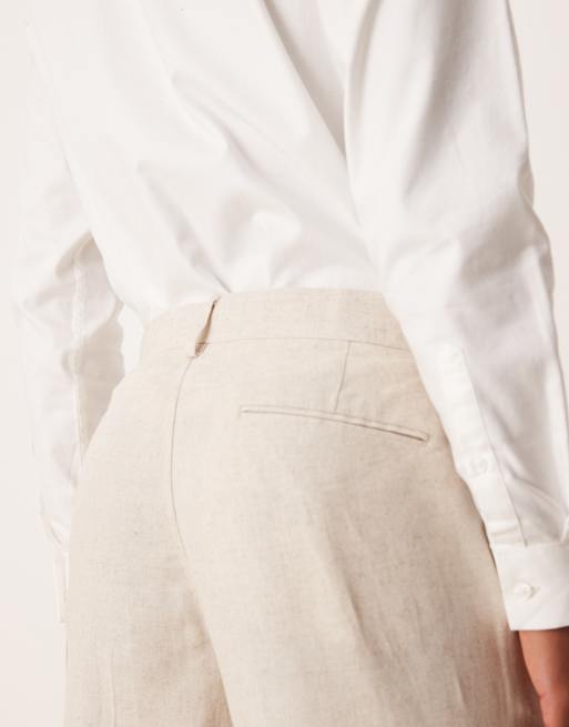 ASOS DESIGN - Pantaloni da abito affusolati in misto lino, 3 di 5