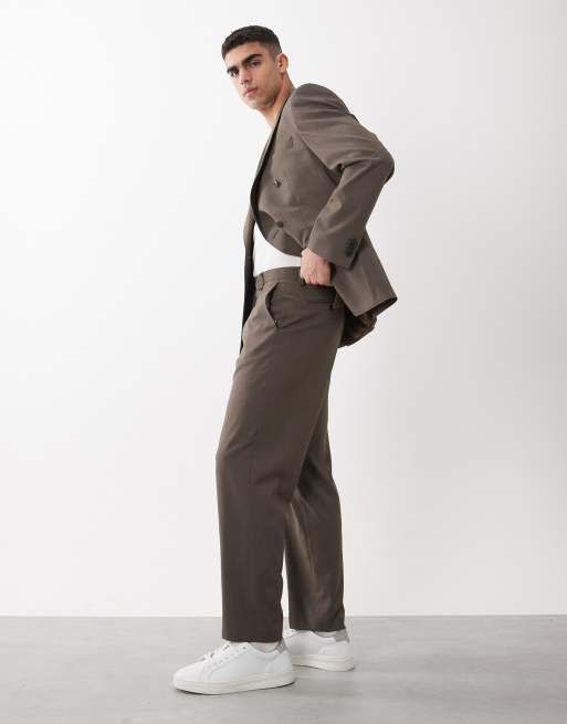ASOS DESIGN - Pantaloni da abito affusolati kaki vestibilità comoda, 3 di 5