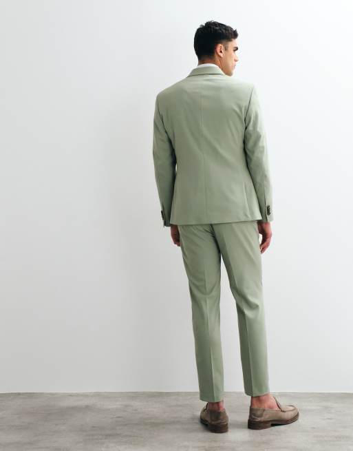 ASOS DESIGN - Pantaloni da abito affusolati verde salvia, 3 di 5