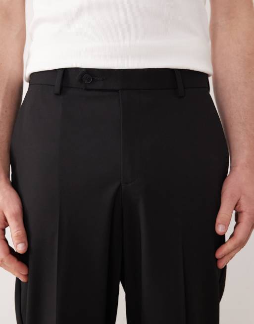ASOS DESIGN - Pantaloni da abito affusolati vestibilità comoda in twill neri, 4 di 5