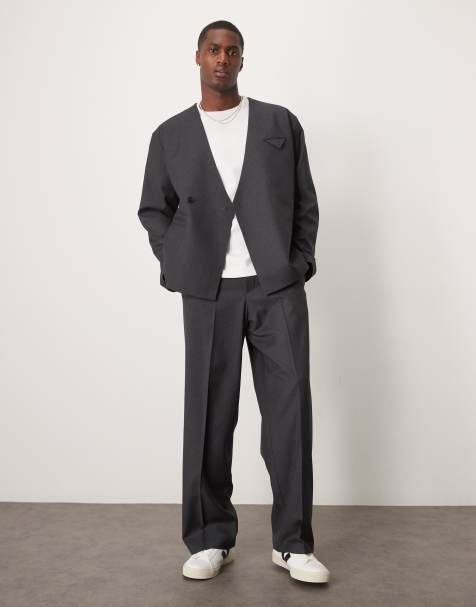 ASOS DESIGN - Pantaloni da abito ampi color antracite - view 1