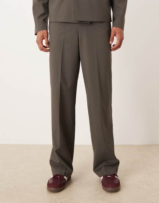 ASOS DESIGN - Pantaloni da abito ampi marrone chiaro, 2 di 5