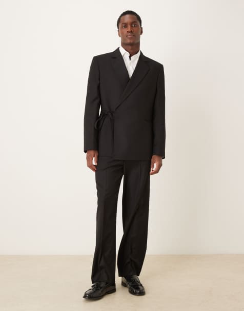 ASOS DESIGN - Pantaloni da abito ampi neri a scacchi - view 1