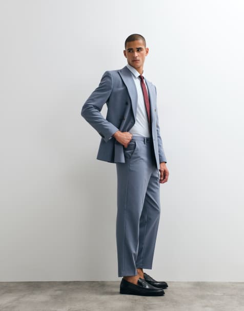 ASOS DESIGN - Pantaloni da abito blu carrot fit - view 1
