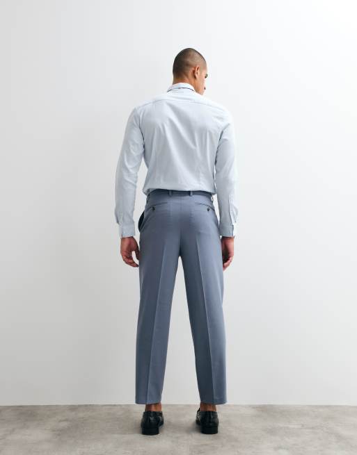 ASOS DESIGN - Pantaloni da abito blu carrot fit, 4 di 5