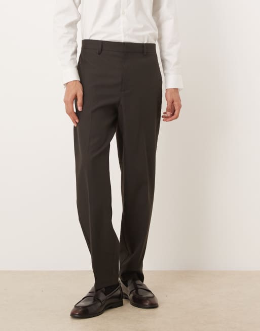 ASOS DESIGN - Pantaloni da abito bombati marrone gessato tono su tono, 2 di 5