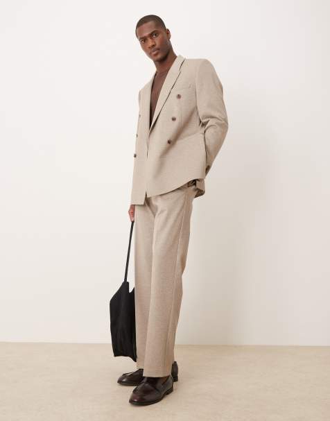 ASOS DESIGN - Pantaloni da abito dritti beige in twill - view 1