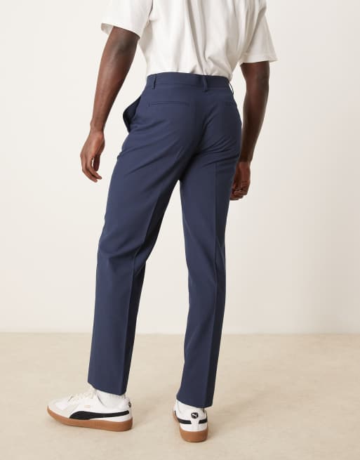 ASOS DESIGN - Pantaloni da abito dritti blu navy, 2 di 5