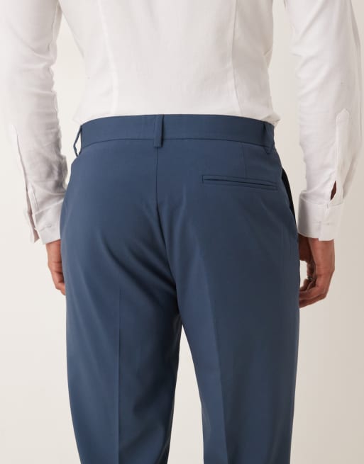 ASOS DESIGN - Pantaloni da abito dritti blu navy, 5 di 5