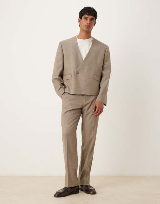 ASOS DESIGN - Pantaloni da abito dritti color ciottolo, 2 di 5