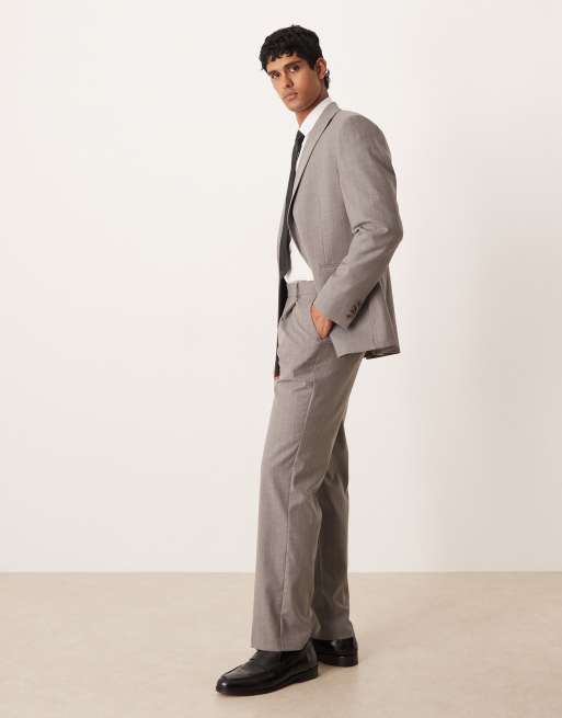 ASOS DESIGN - Pantaloni da abito dritti color grigio chiaro gessato, 3 di 5